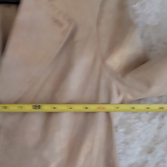 Y2K Vintage C&E Women Metallic Suede Leather Jacket Size 6/S Gold Champagne - Picture 11 of 16
